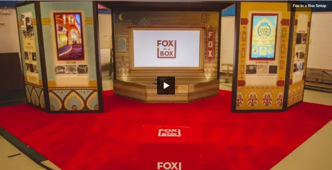 Red carpet and Fox Theater displays