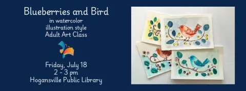 Adult Painting Class - Blueberries and Bird